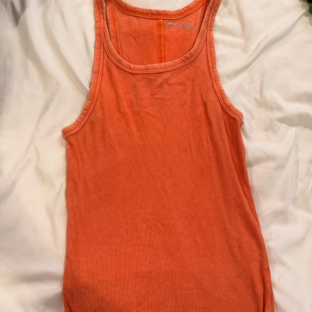 Aerie Bright Orange Ribbed Tank Top